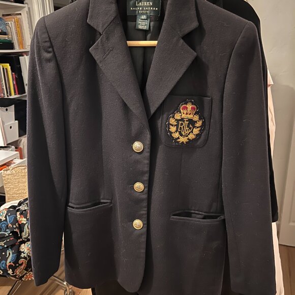 RALPH LAUREN Petite Navy Vintage Blazer 4P - Picture 14 of 14